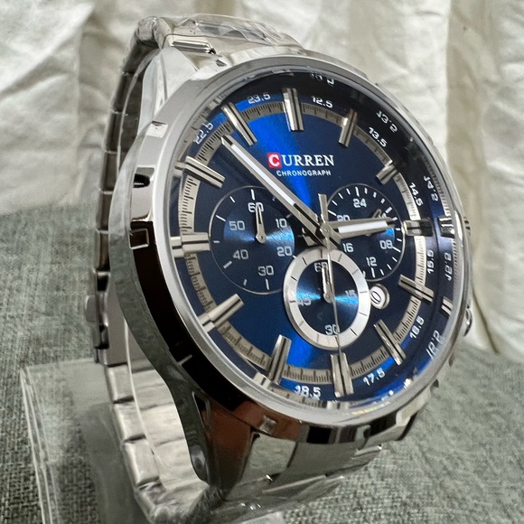 Fashion Jewelry Mens Business Watch Stainless Backing Silver Platted Loo… - Picture 4 of 9